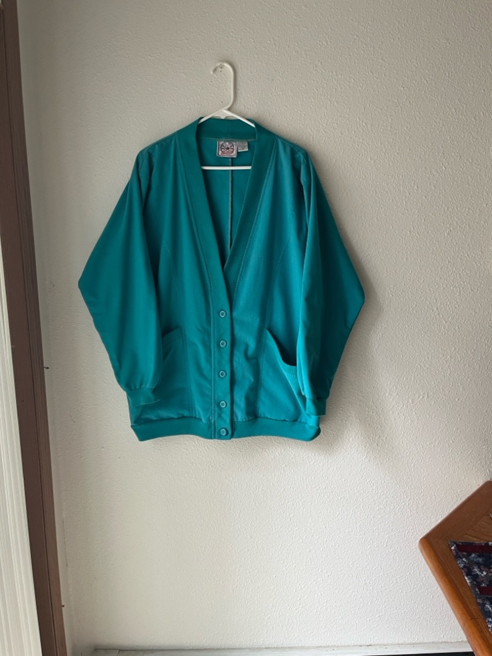 Relaxed Teal Button-Front Women's Jacket
